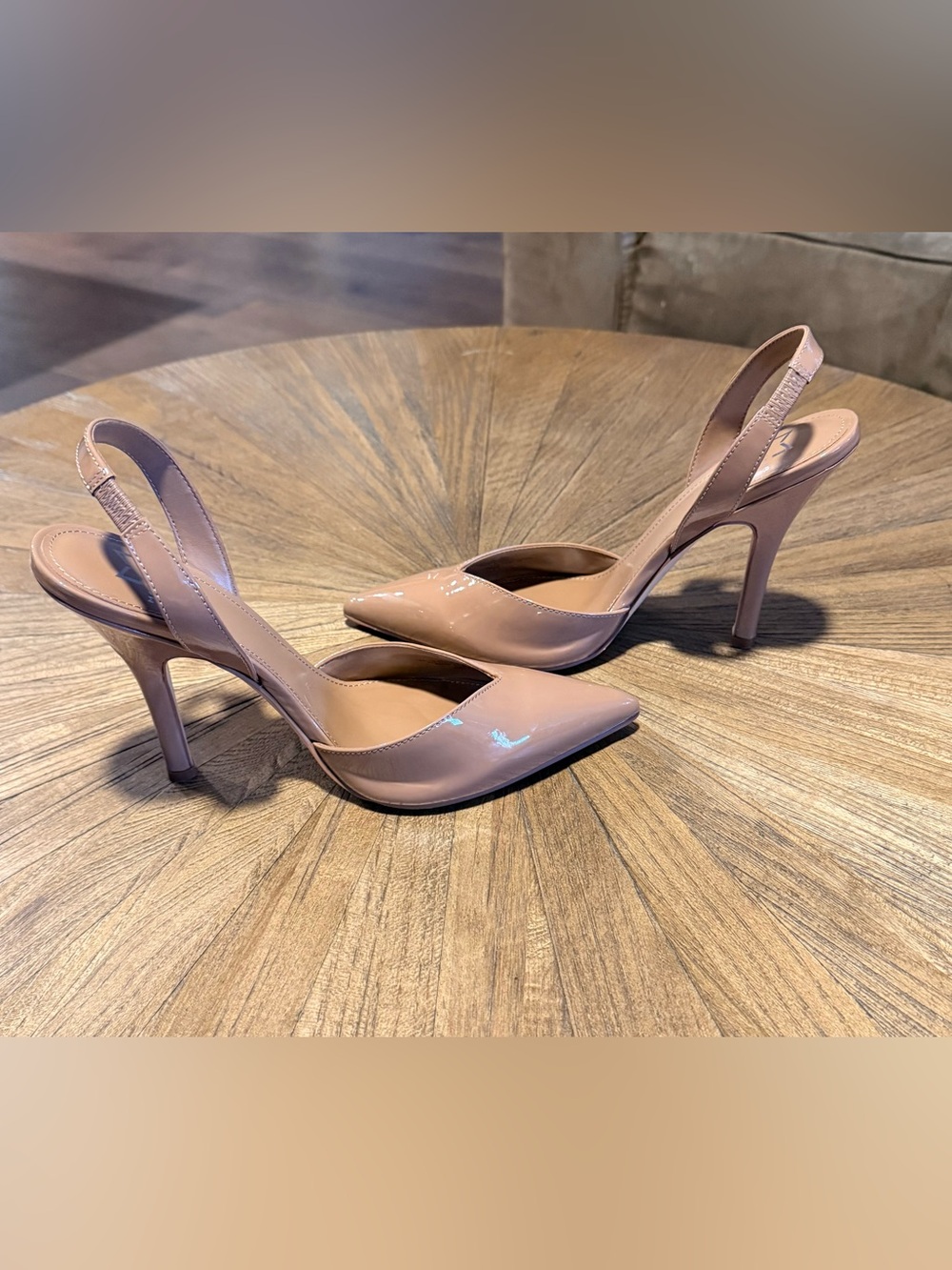 Marc Fisher Patent Slingback Pointed-Toe Pumps - Nude